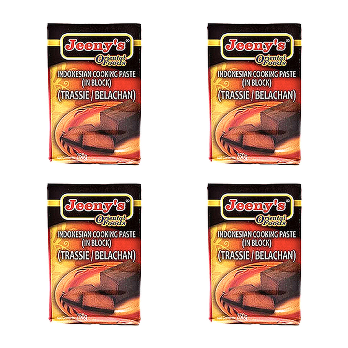 Jeeny’s Belacan Shrimp Paste 250g – Jeeny Indonesian Belacan 250g – 4 Packs