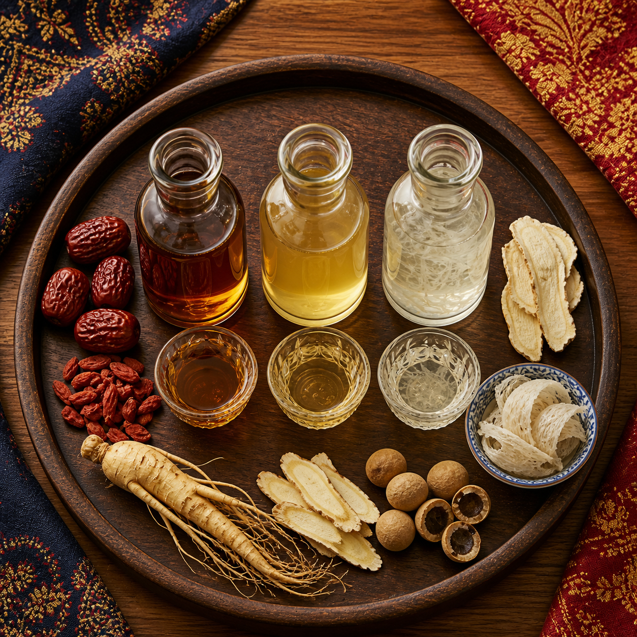 Chinese wellness drinks with bird's nest, chicken essence and herbs