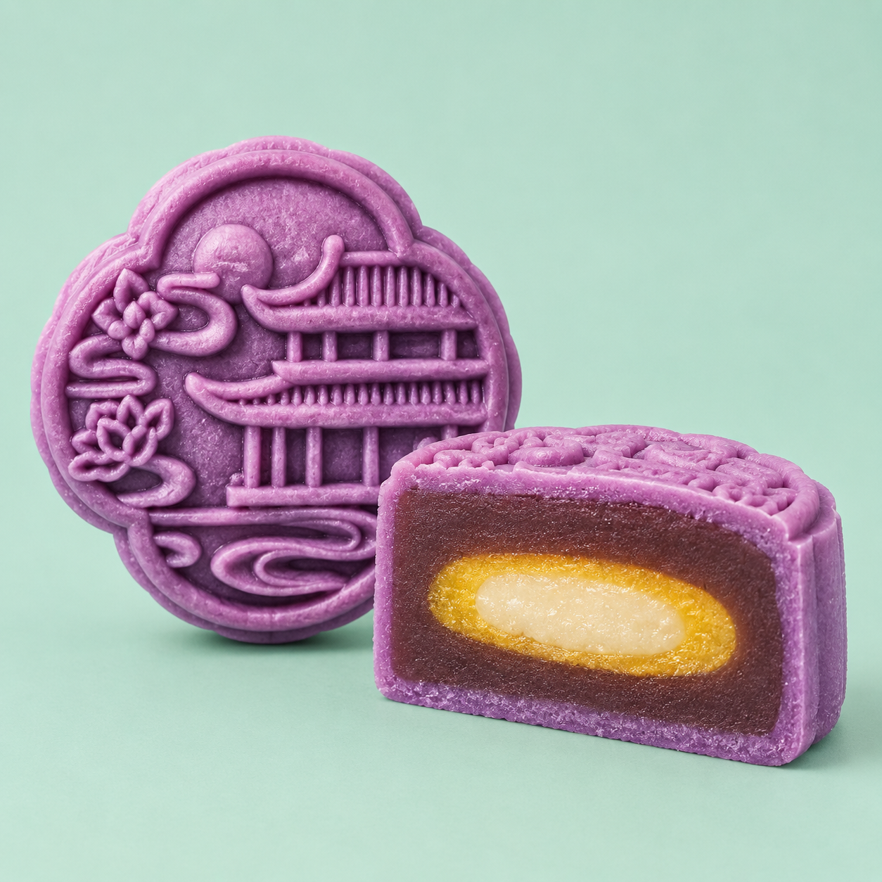 Yi Jia Premium Double Sweet Potato Omochi Mooncake from Pasar Mart UK