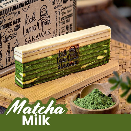 Traditional Sarawak Kek Lapis Matcha Milk