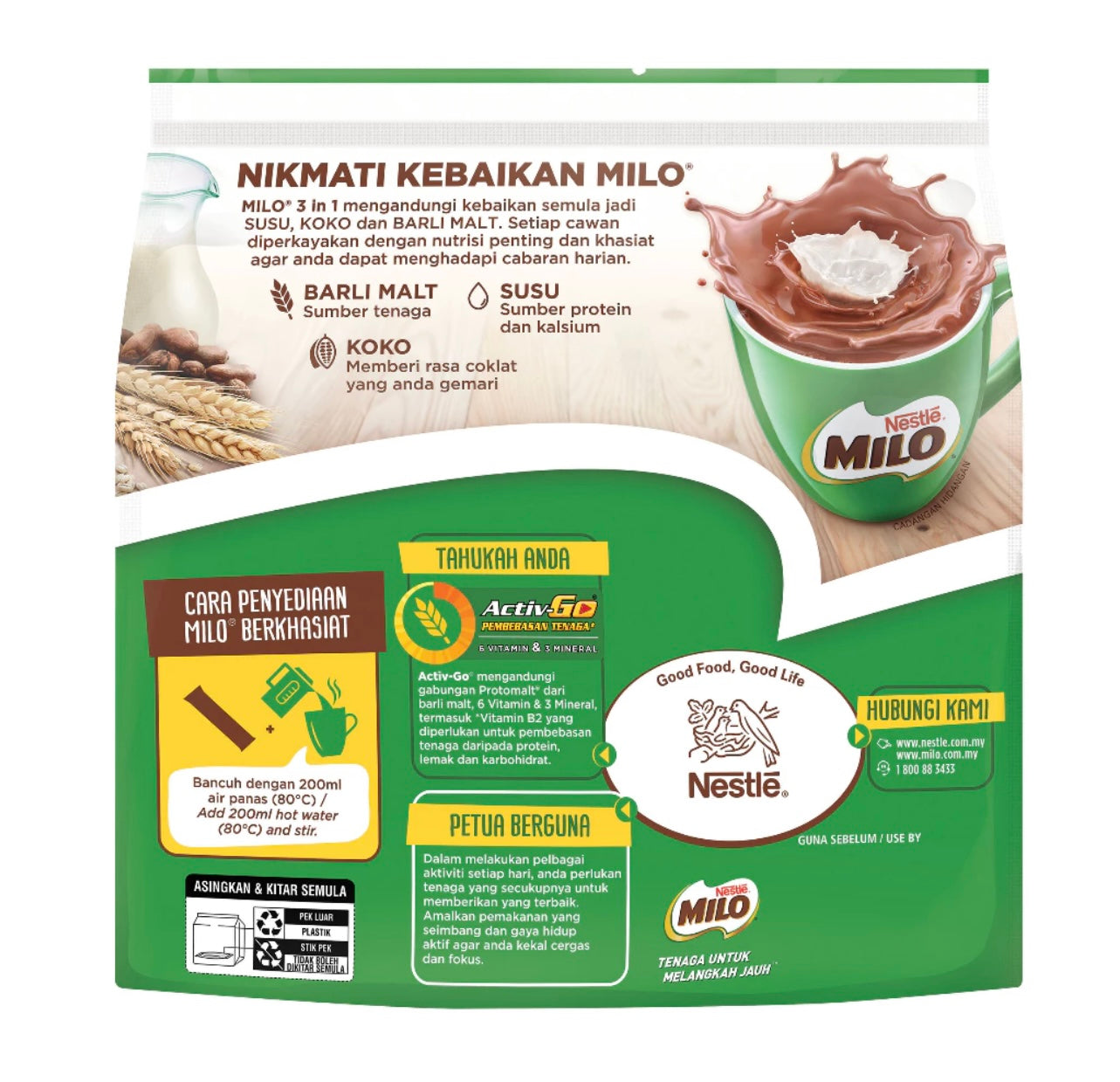 Nestle Milo 3 in 1 ( 18 Sachets )