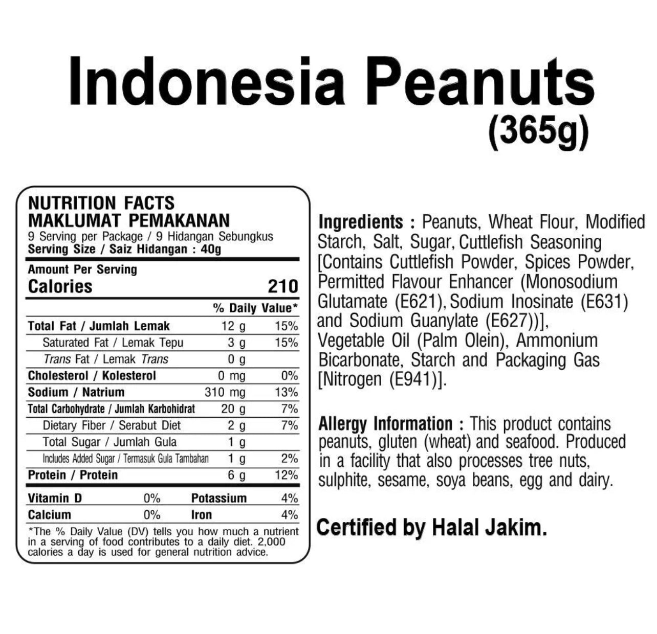 Tong Garden Indonesian Roasted Peanut 365g