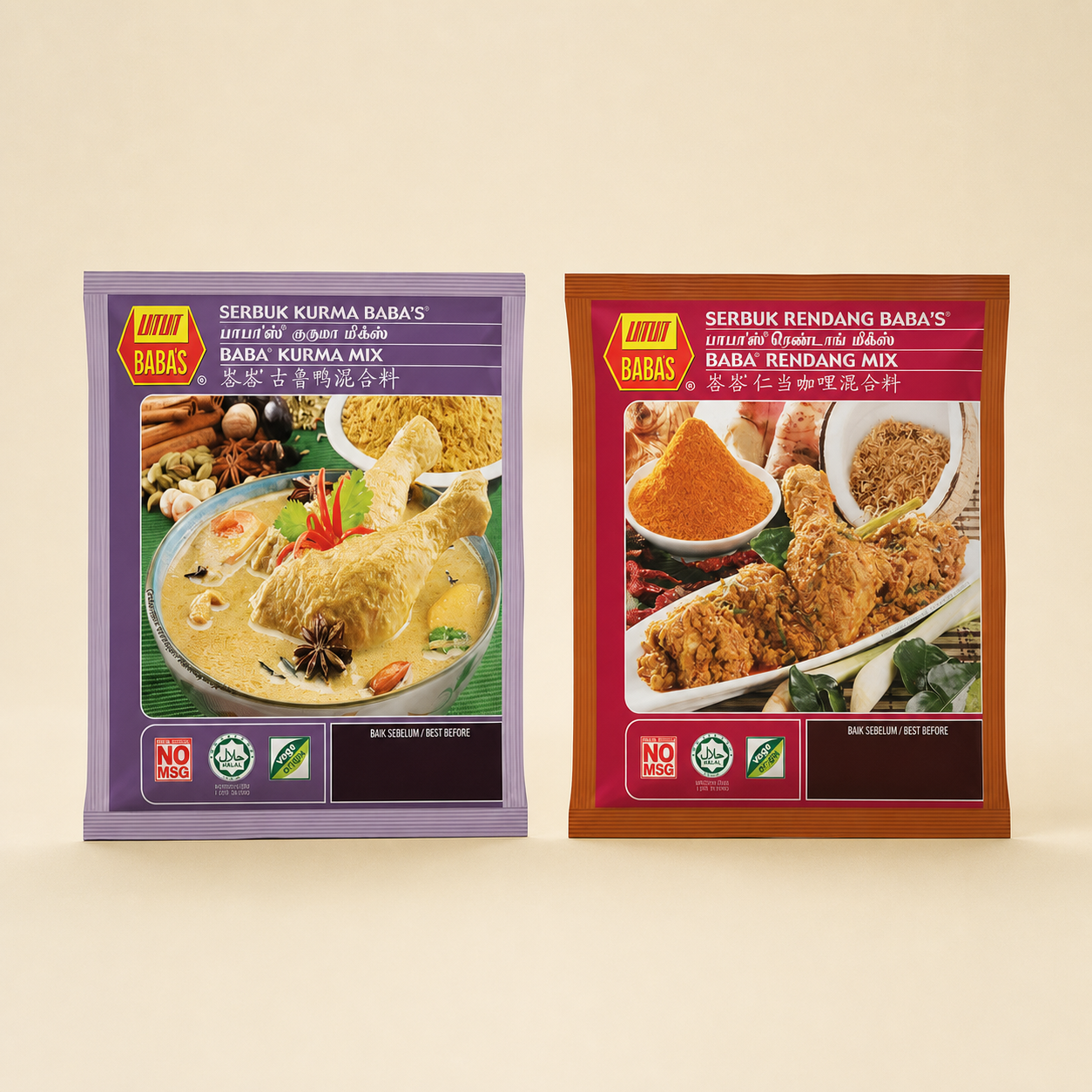 Babas Kurma Mix and Rendang Mix Duo Bundle