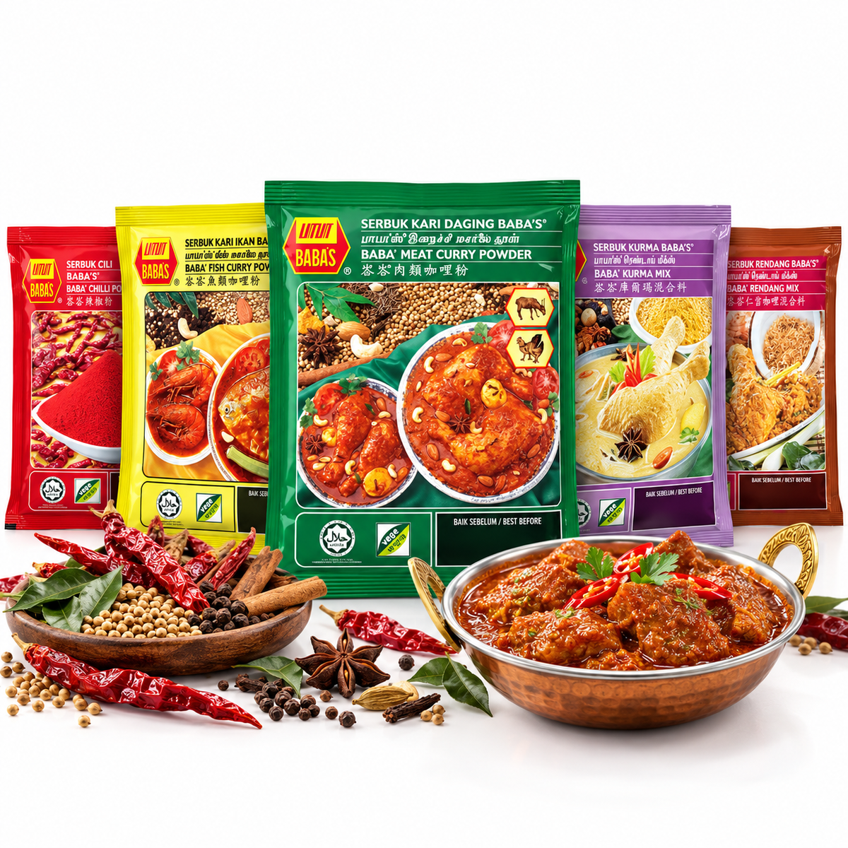 Babas Malaysian Curry & Spice Mix 250g – Group Product Cover
