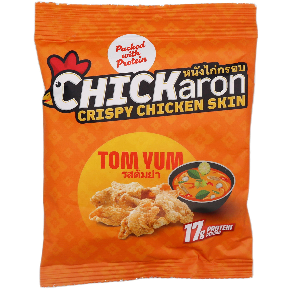 Chickaron Crispy Chicken Skin Tom Yum Flavour 40g single retail unit
