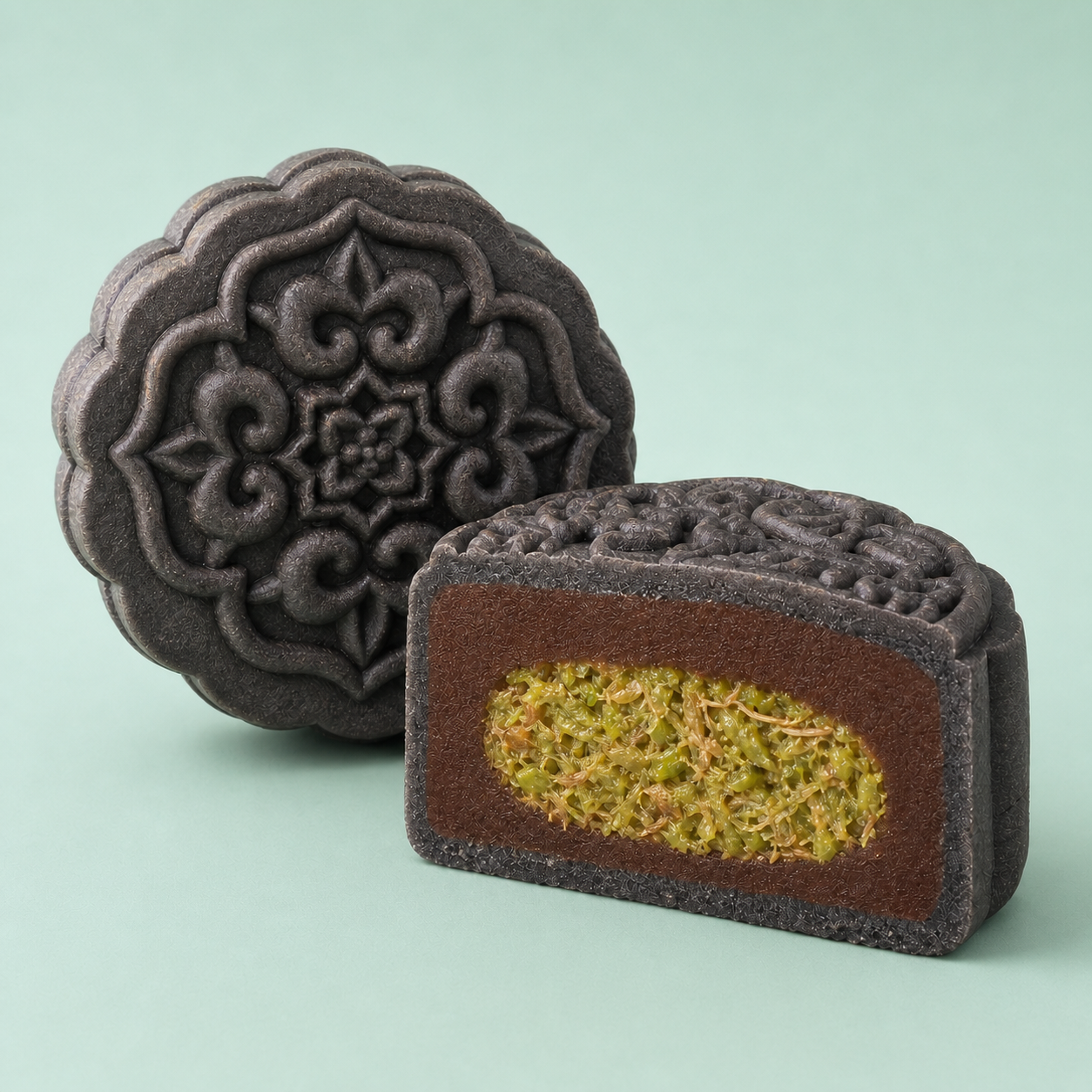 Yi Jia Premium Choc Pistachio Kunafa Mooncake from Pasar Mart UK