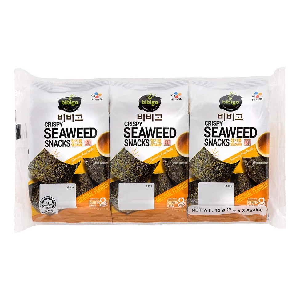 CJ Bibigo Seasoned Seaweed Snacks 15g (3 x 5g)