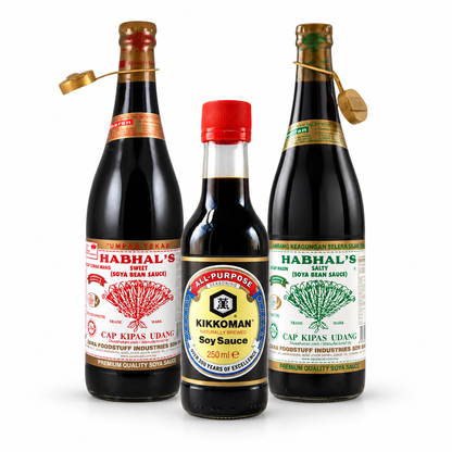 HABHAL'S Sweet and Salty with Kikkoman Soy Sauce trio