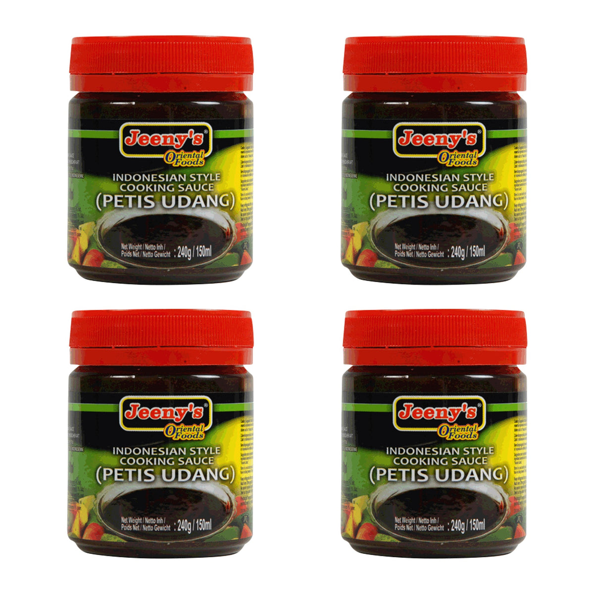 Jeeny's Indonesian Petis Udang Shrimp Paste 240g – 4 Packs