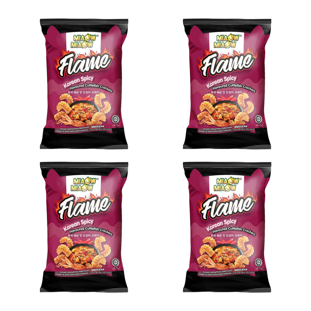 MIAOW MIAOW Snacks 50g – Flame Cuttlefish (Korean Spicy) – 4 Packs