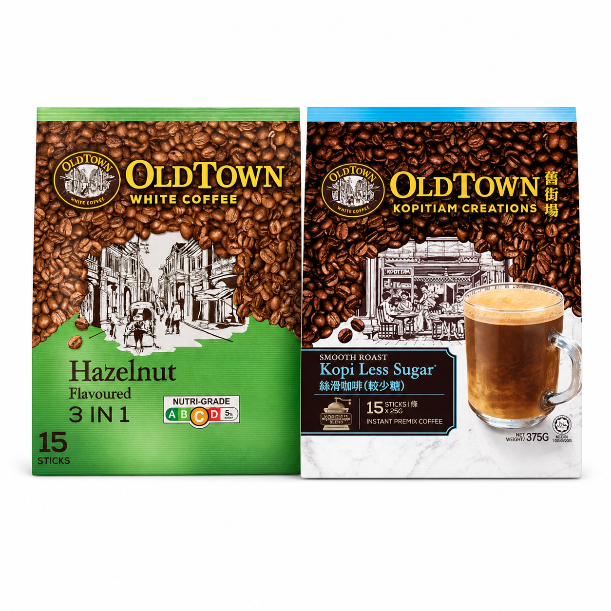 OldTown White Coffee Hazelnut and Smooth Roast bundle