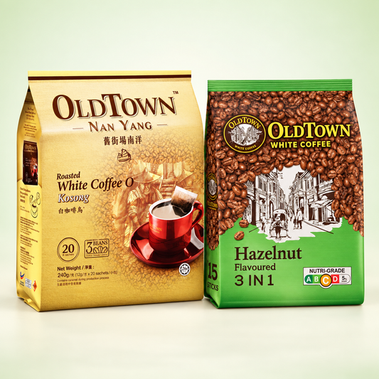 OldTown Nanyang White Coffee O Kosong and Hazelnut 3-in-1 bundle