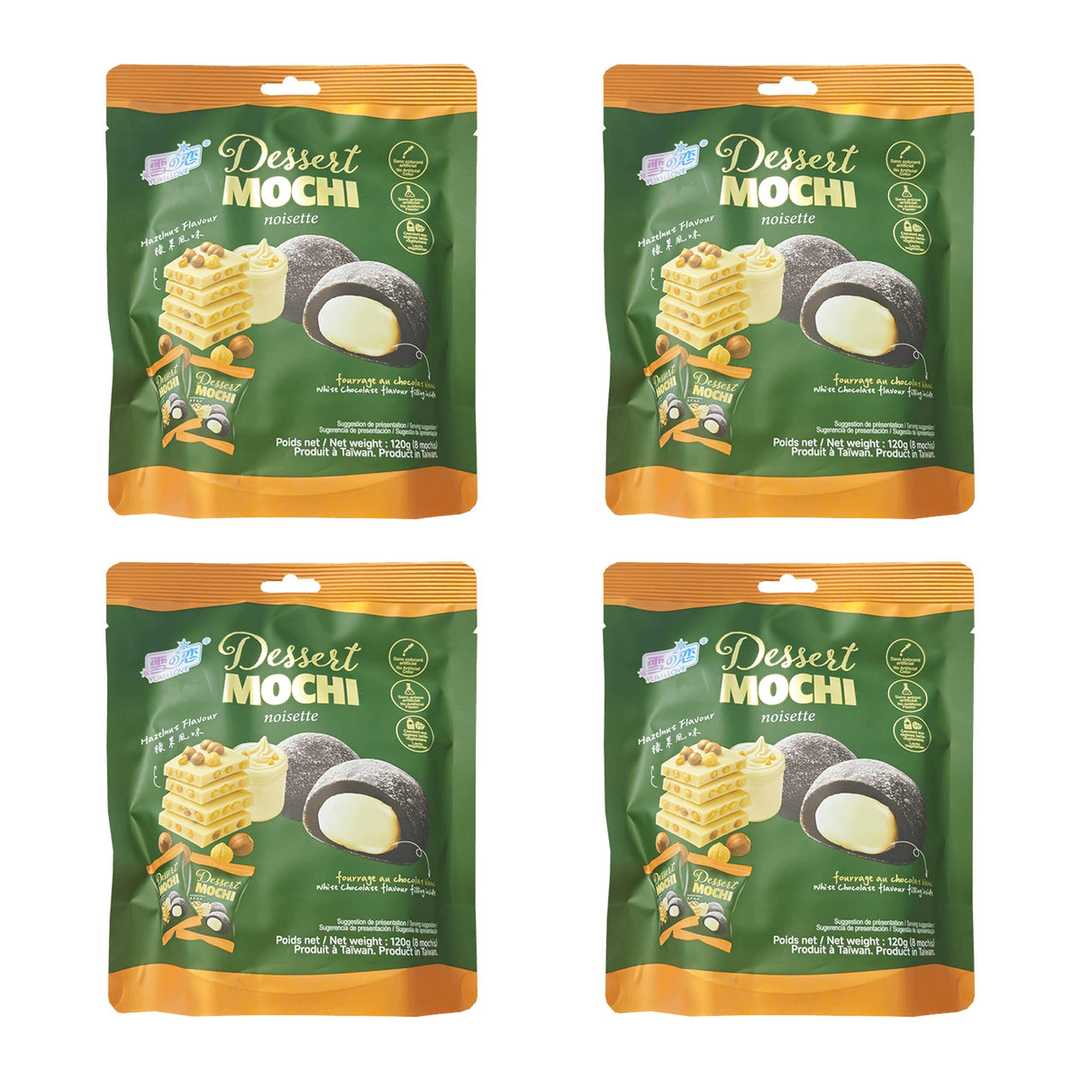Yuki & Love Dessert Mochi 120g – Hazelnut – 4 Boxes